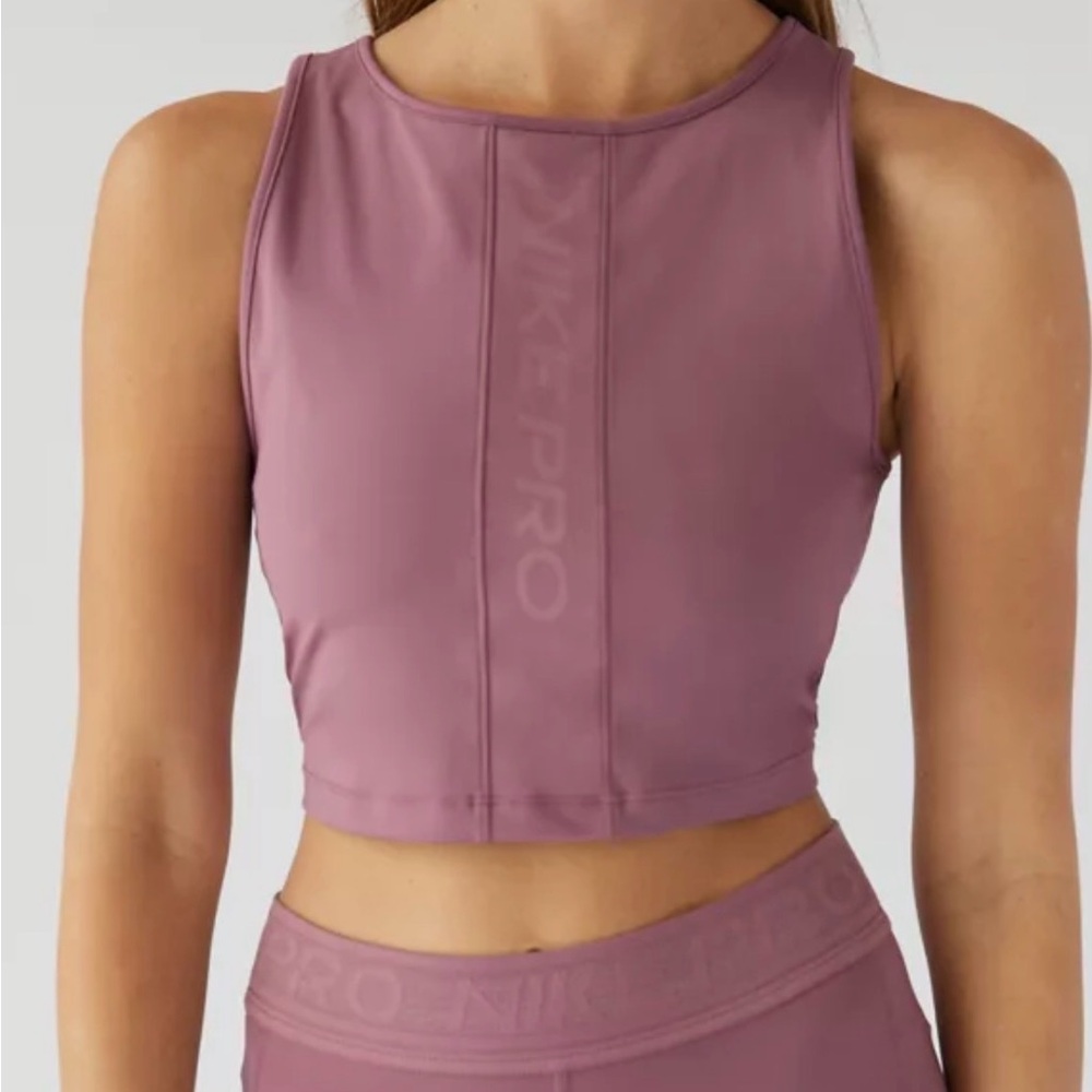 Nike Dri-FIT Cropped Tank – Mauve / Dusty Purple (Size M)